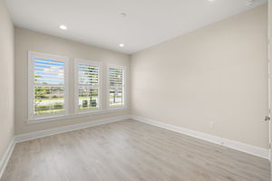 Front guest bedroom, plantation shutters