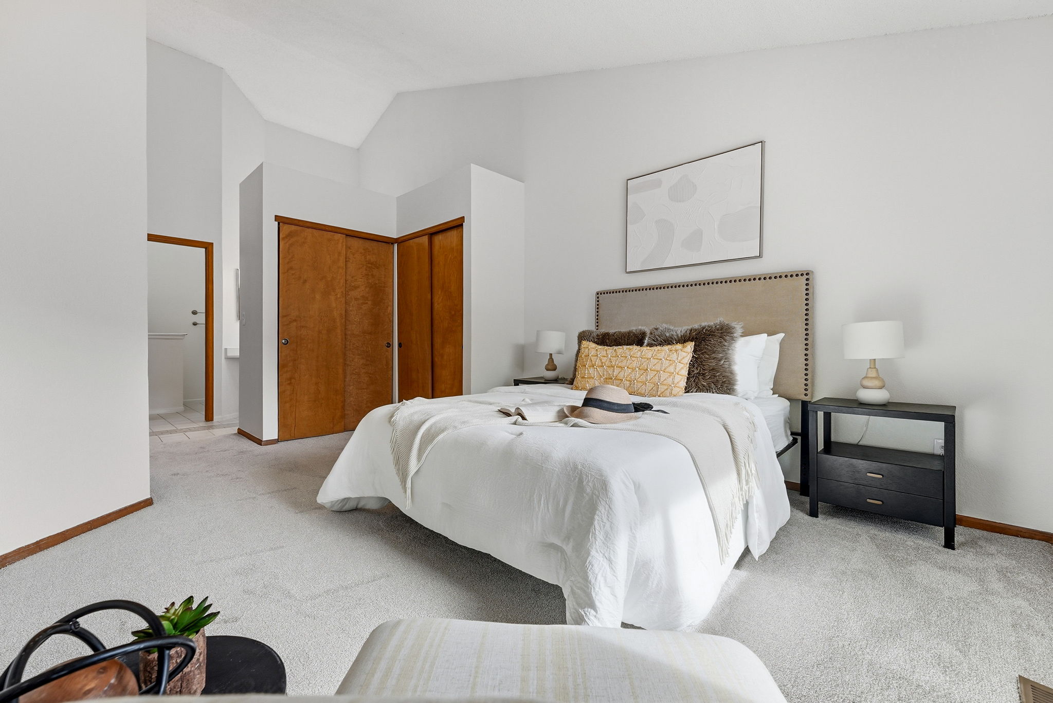Primary Bedroom with New Carpet and New Paint