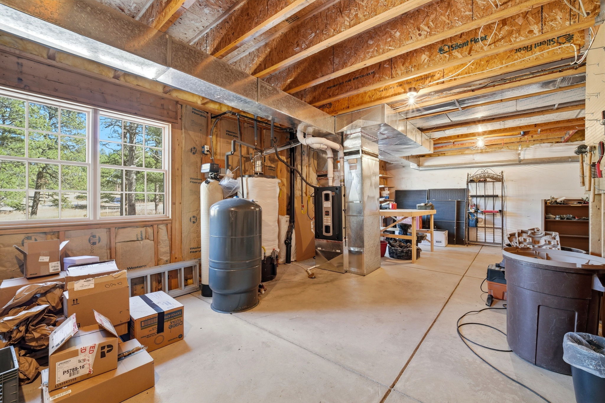 Unfinished Basement with Large Window