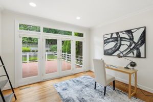 Private Main Level Office with Access to Rear Deck