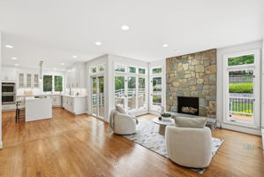 Family Room open to Renovated Gourmet Kitchen