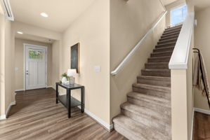Carpeted stairs for added comfort and noise reduction