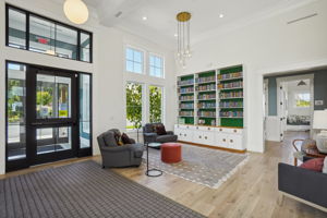 The Clubhouse Library & communal spaces are designed to radiate a warm, socially-engaging atmosphere!