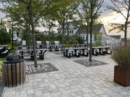 Clubhouse bbq/picnic area. This property was once The Overbrook Hospital before being reimagined by K. Hovnanian.