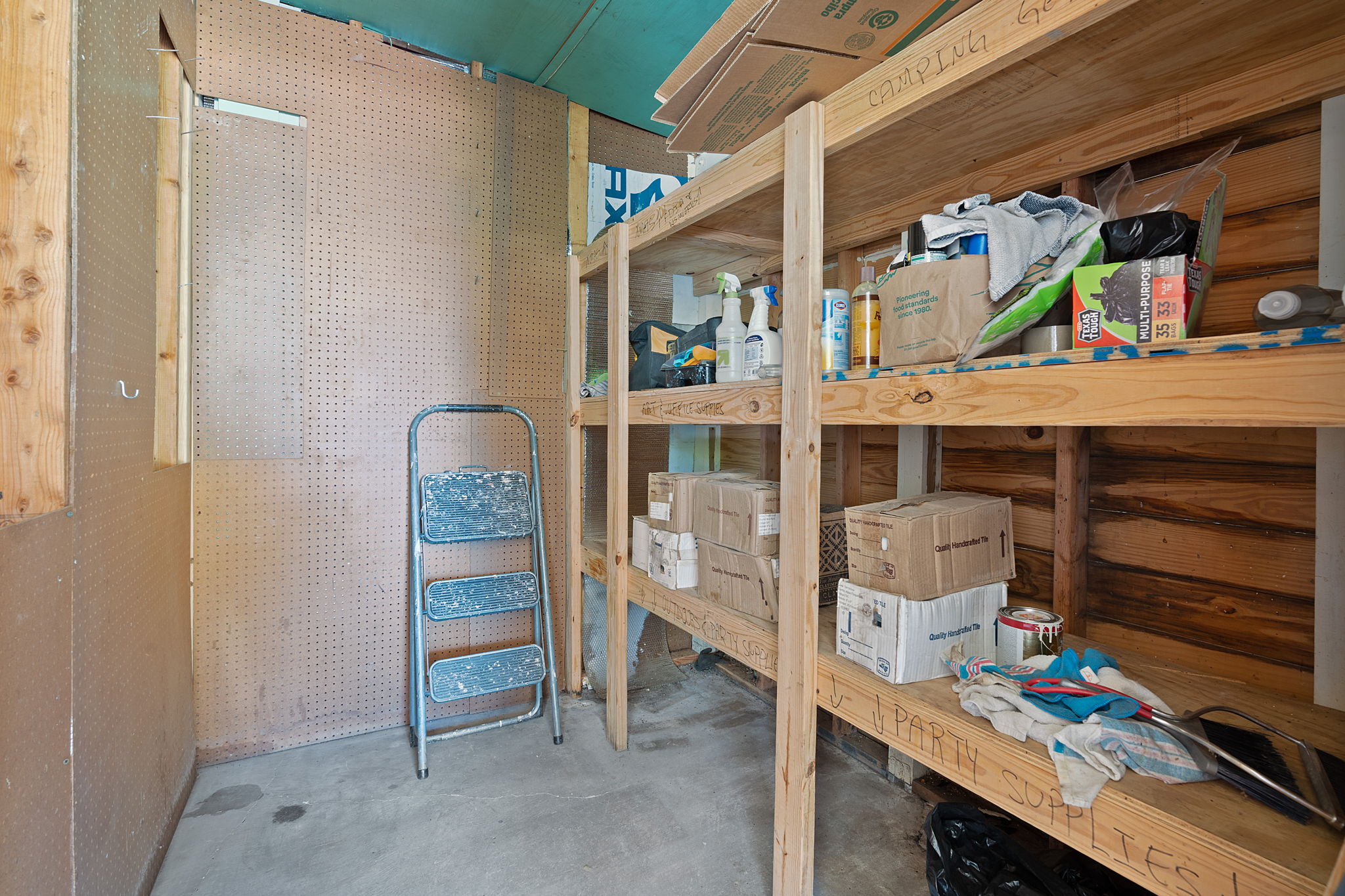 Storage area in the carport.