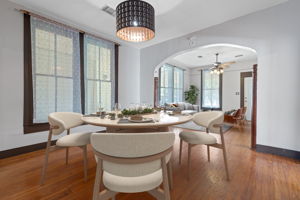 Virtually staged dining room.