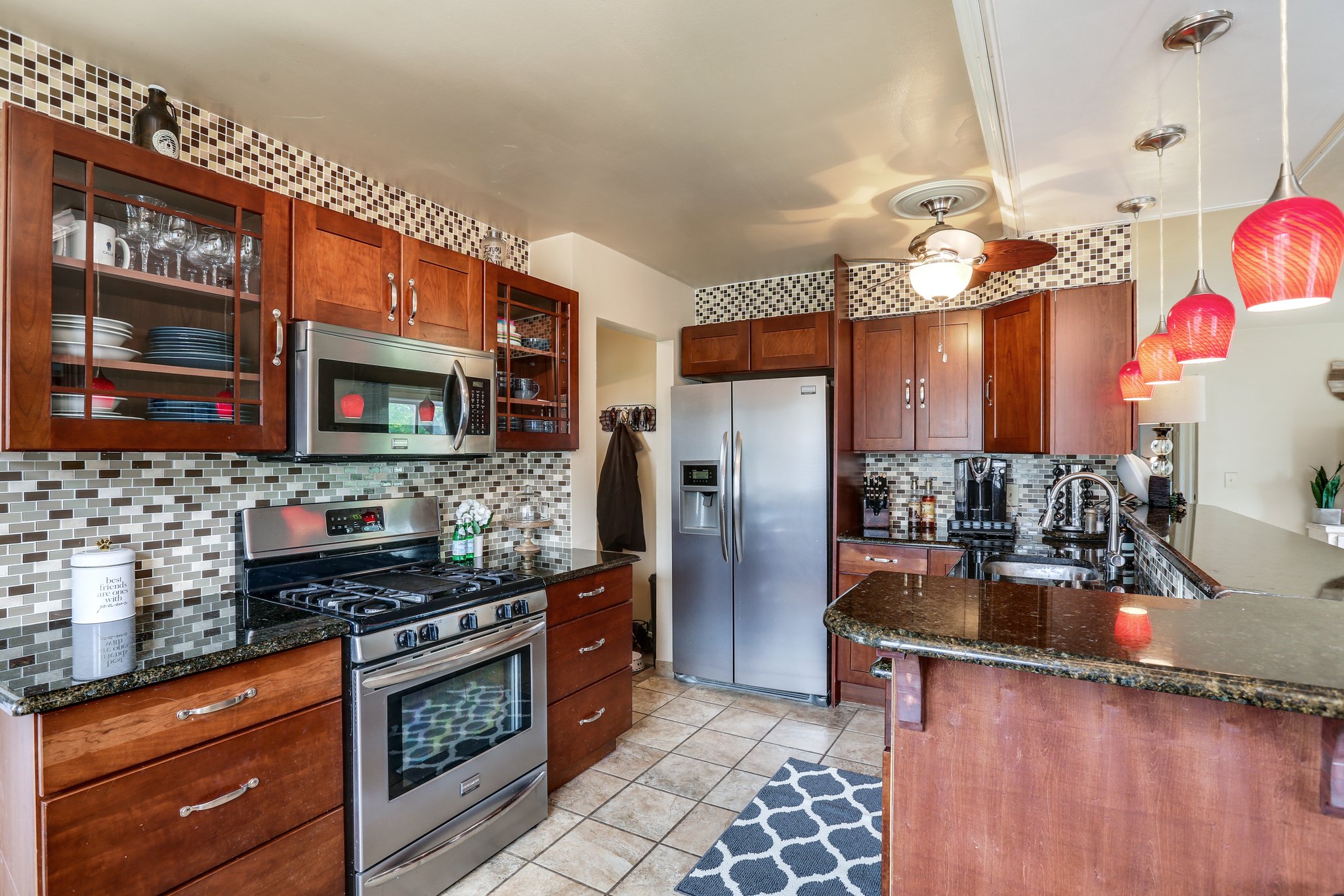 Updated Kitchen with Stainless Steel Appliances & Soft Close Merlot Cabinets