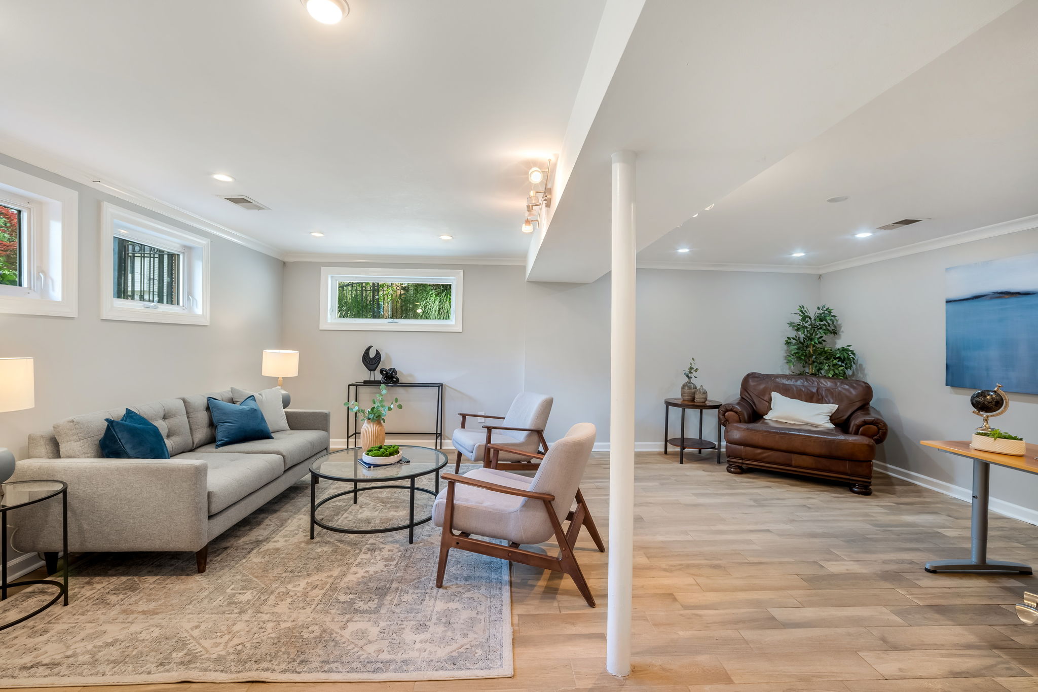 Expansive family room on lower level