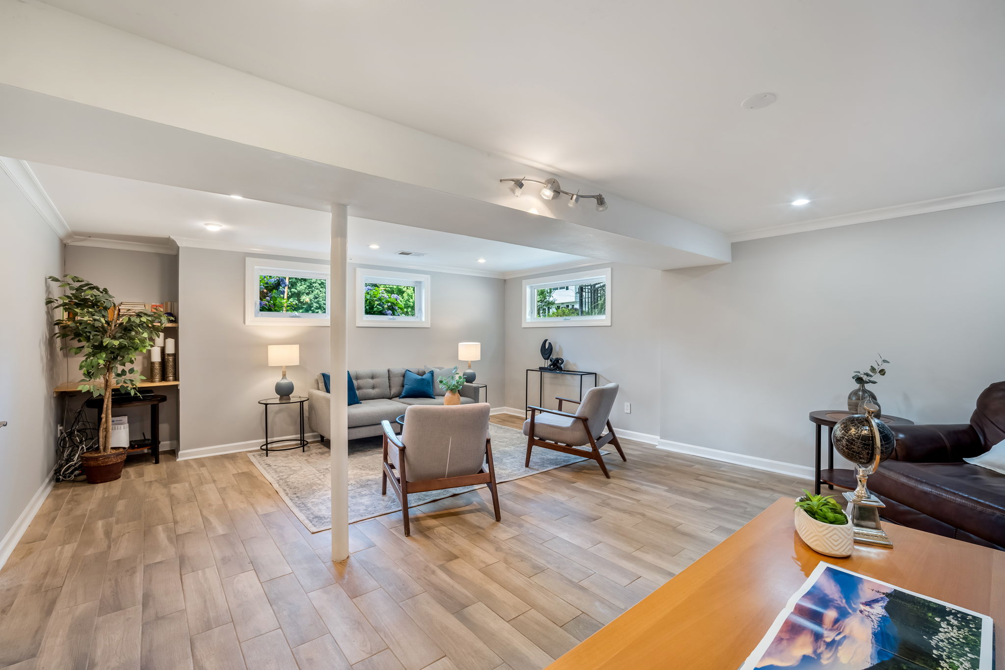 Expansive family room on lower level