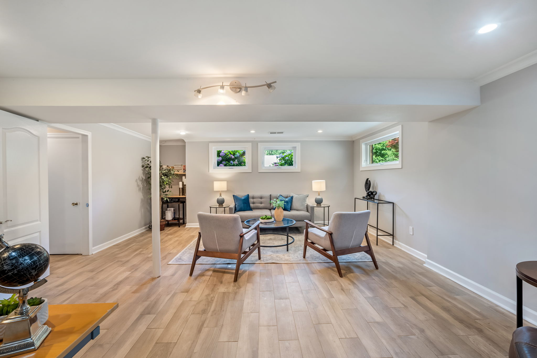 Expansive family room on lower level