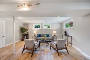 Expansive family room on lower level