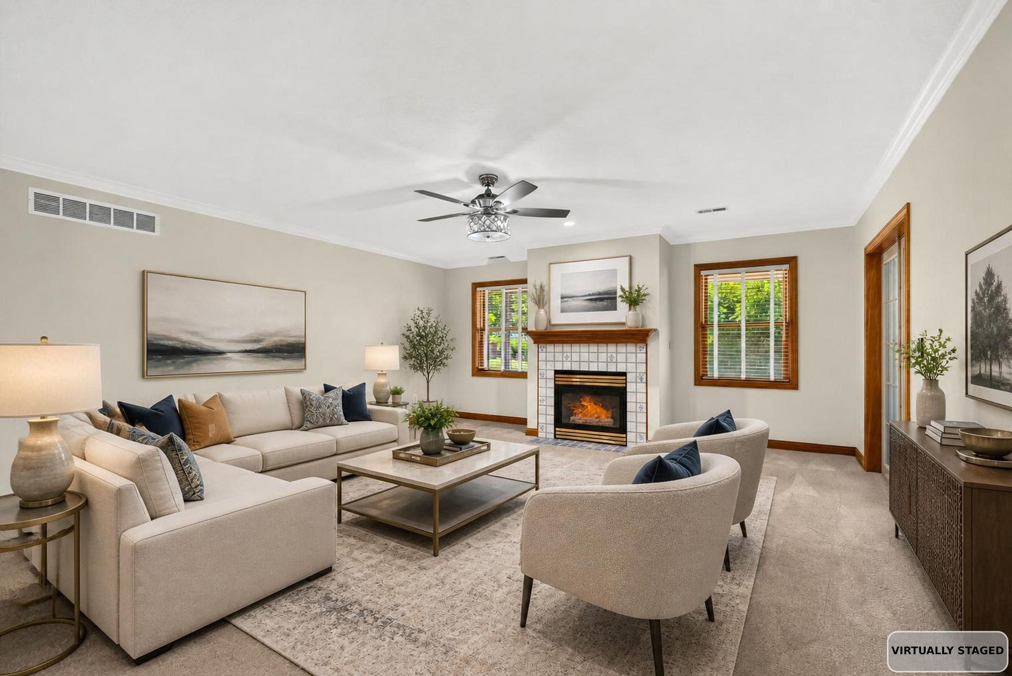 Family Room Virtually Staged