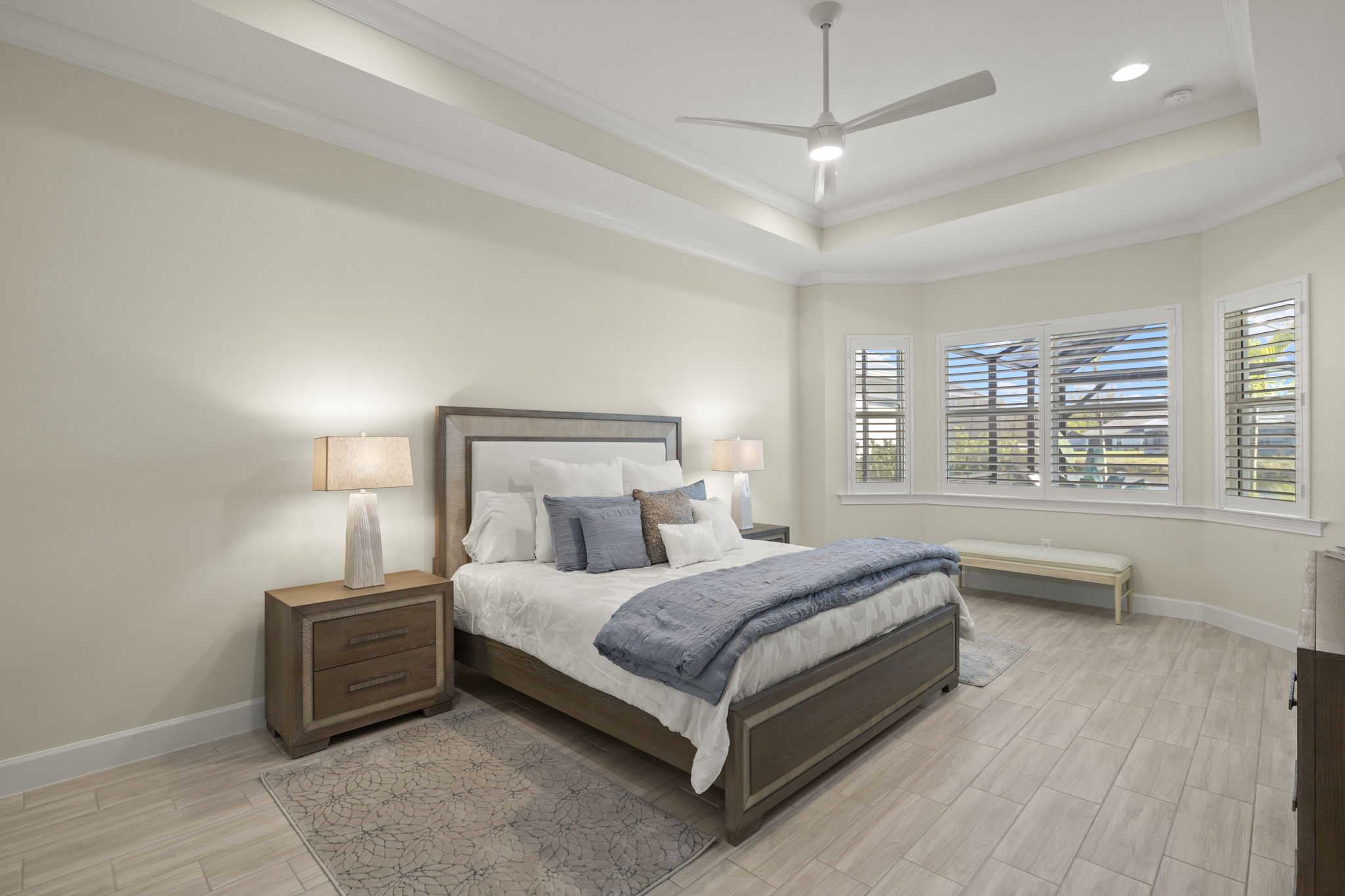 Bright, spacious Primary Bedroom with bay window
