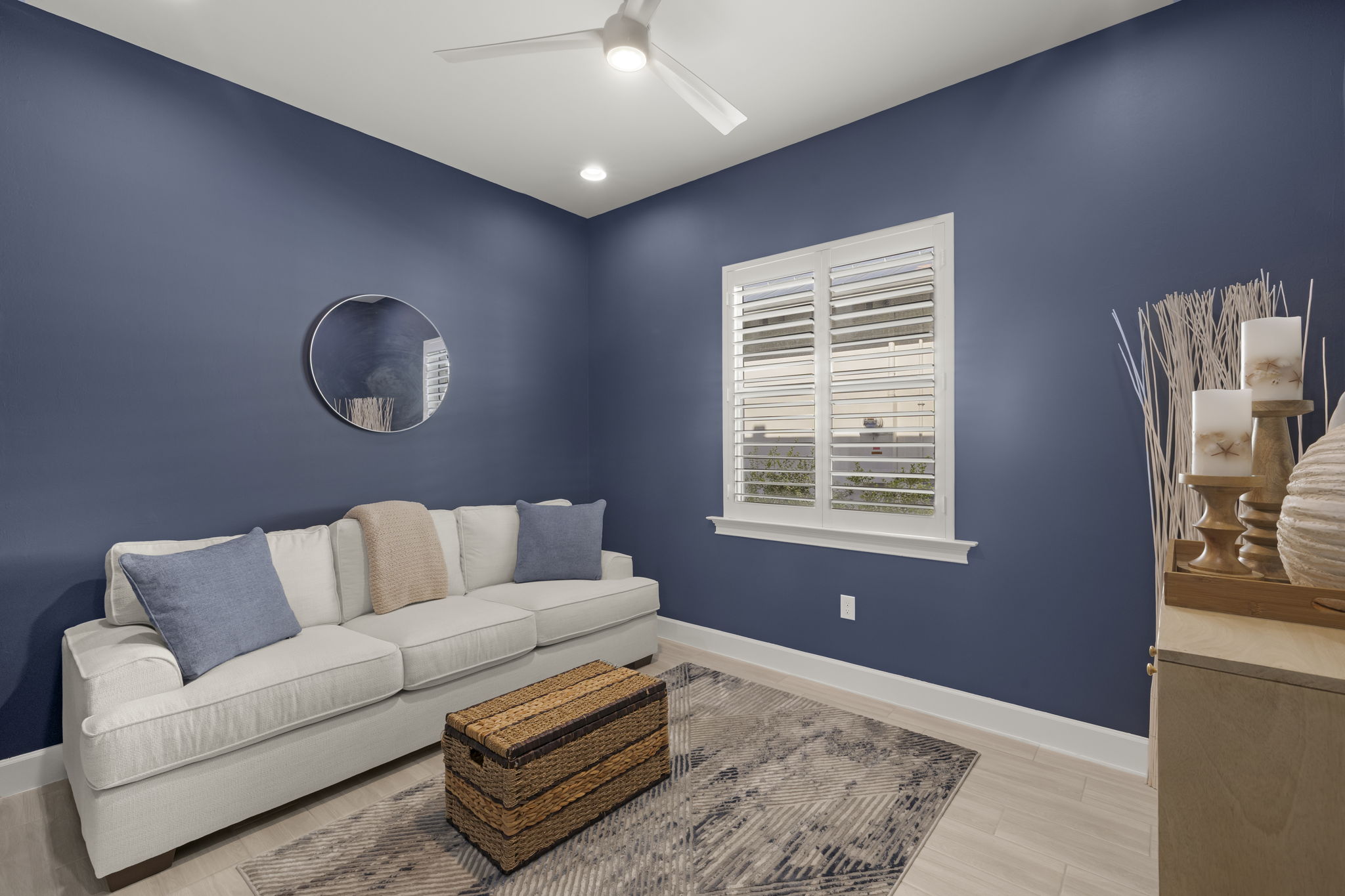 Den with sleeper sofa accommodates overflow guests