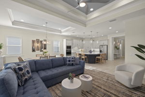 Living Room is open to the kitchen and dining area