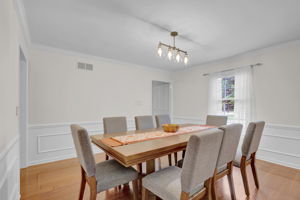Dining room w/New Light Fixture