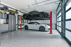 Garage with car lift
