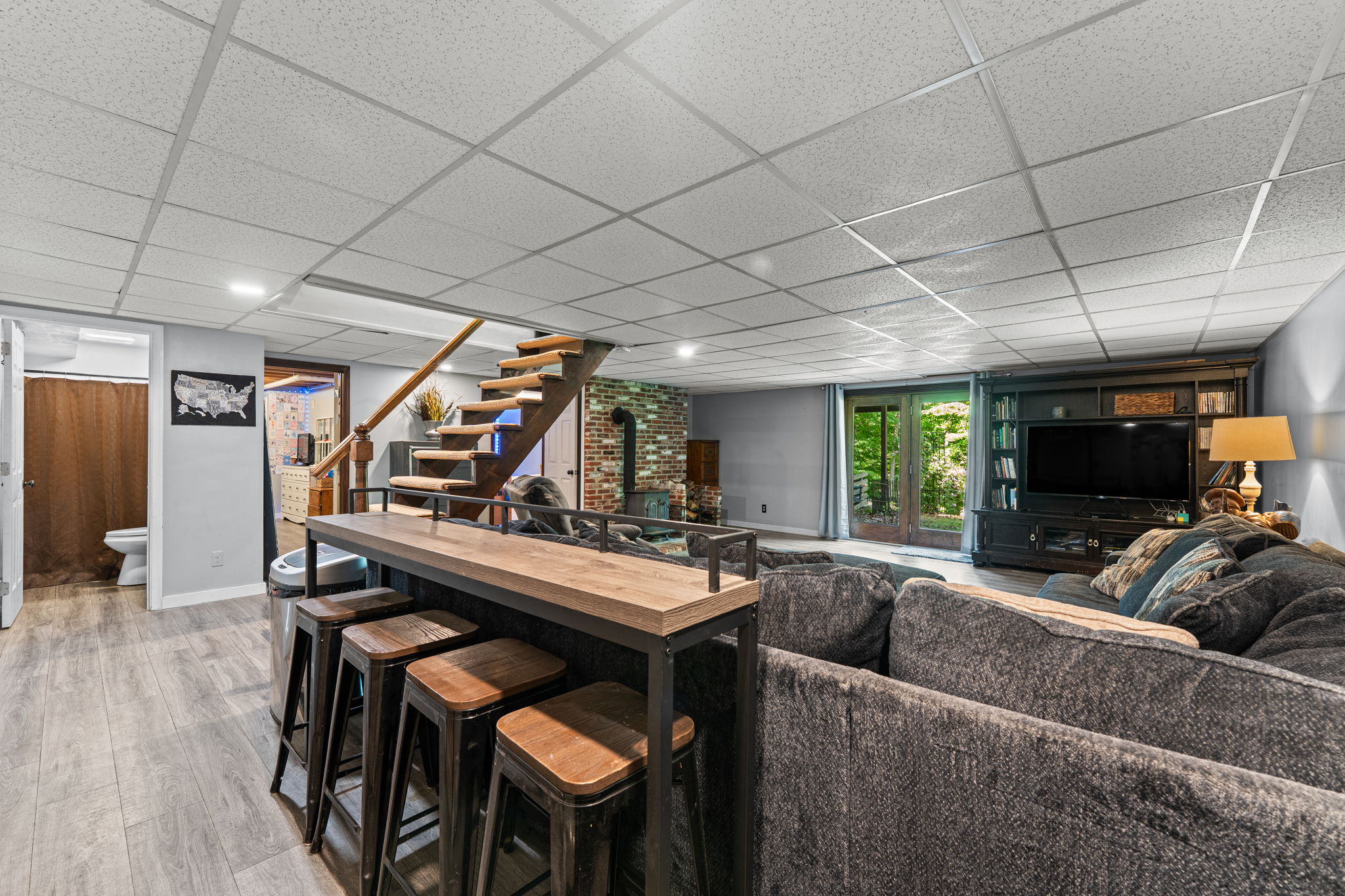 Family Room in Basement