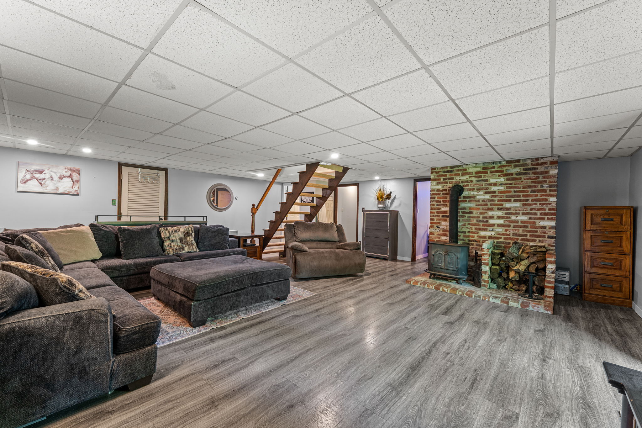 Family Room in Basement