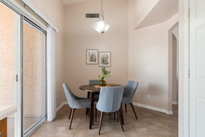 Dining area with a lot of natural light.