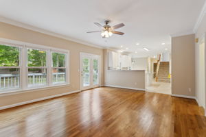Open-concept den and kitchen for easy living.