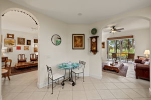 Breakfast nook between arched entries