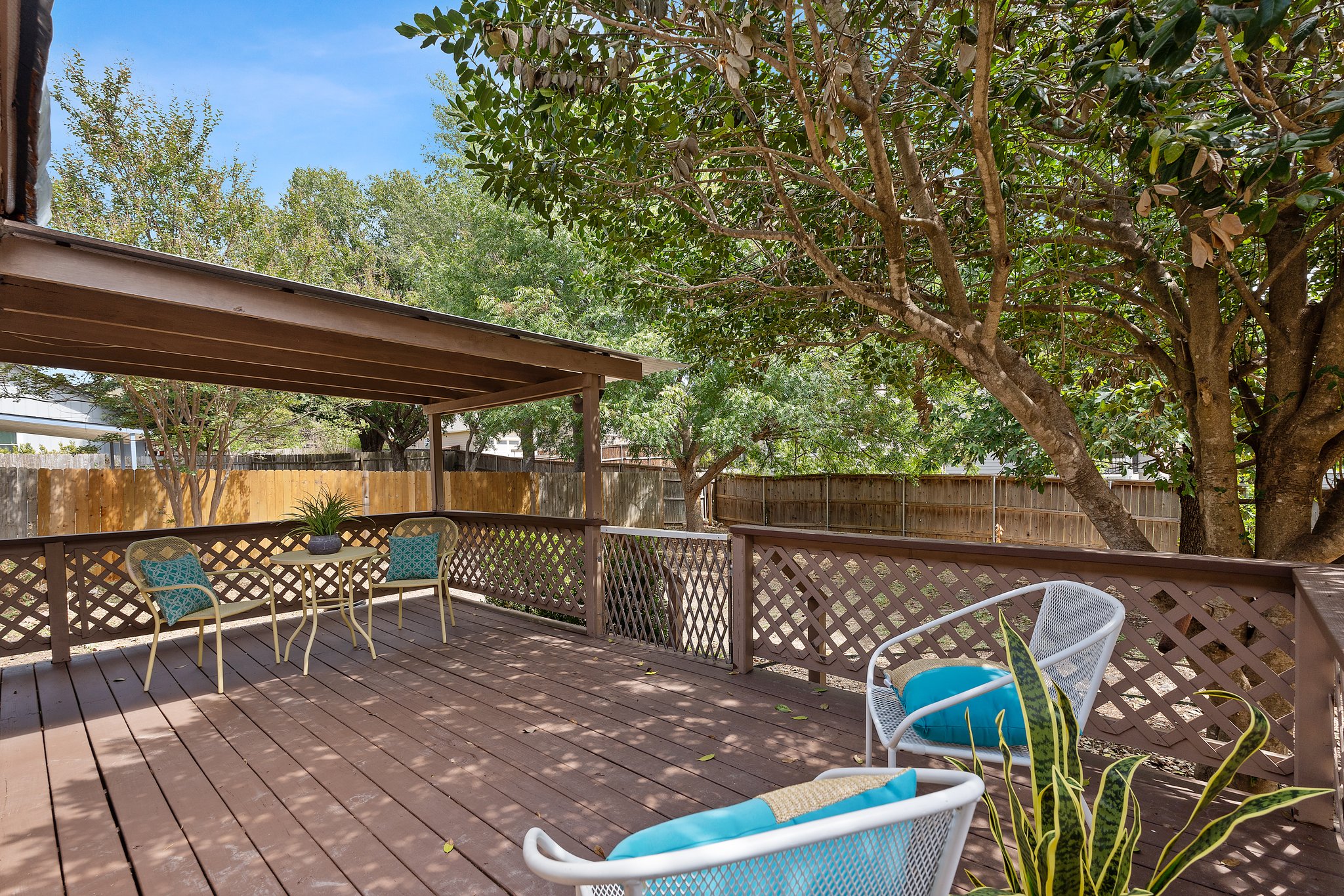 Covered patio and uncovered patio