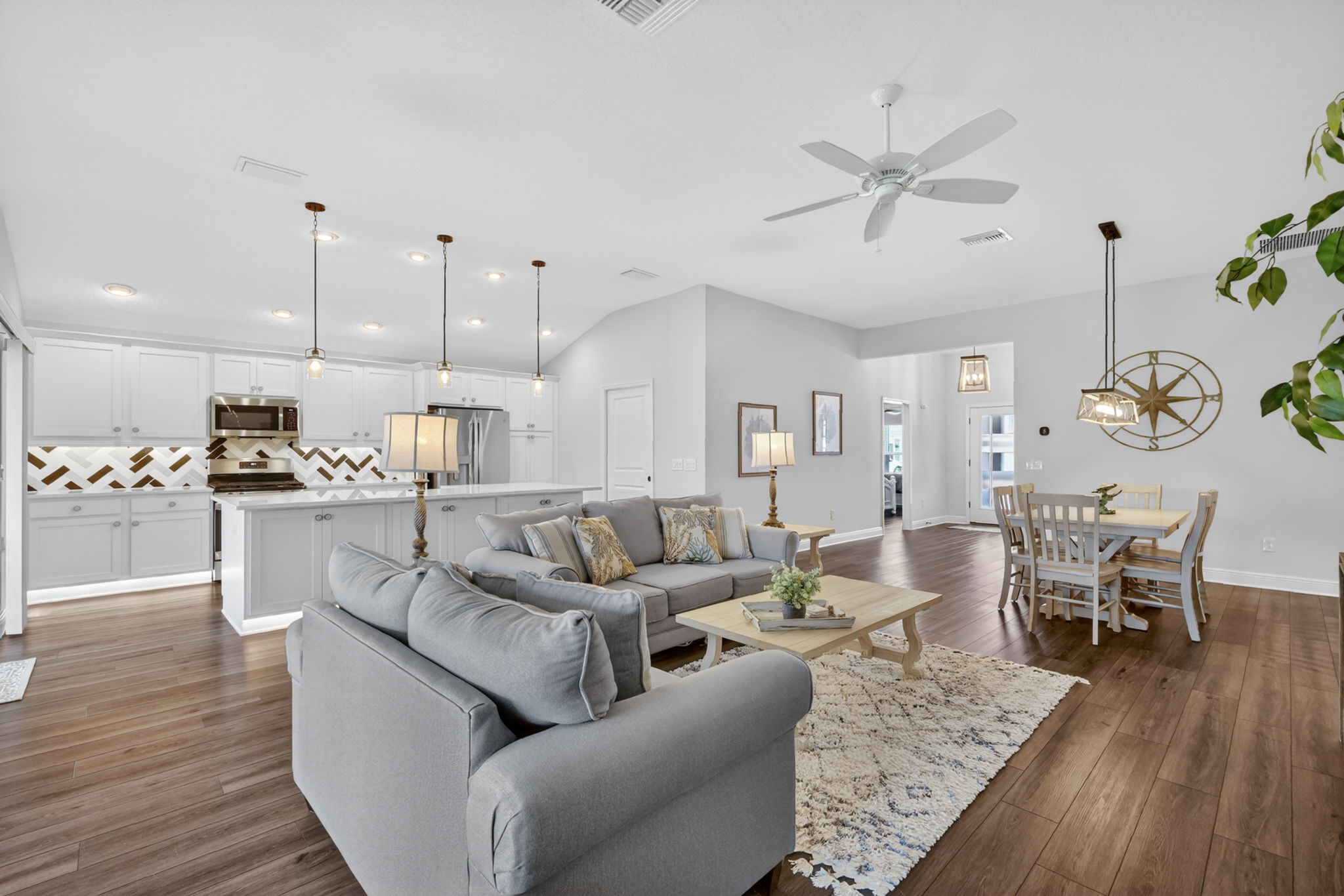 Living, Dining, and Kitchen