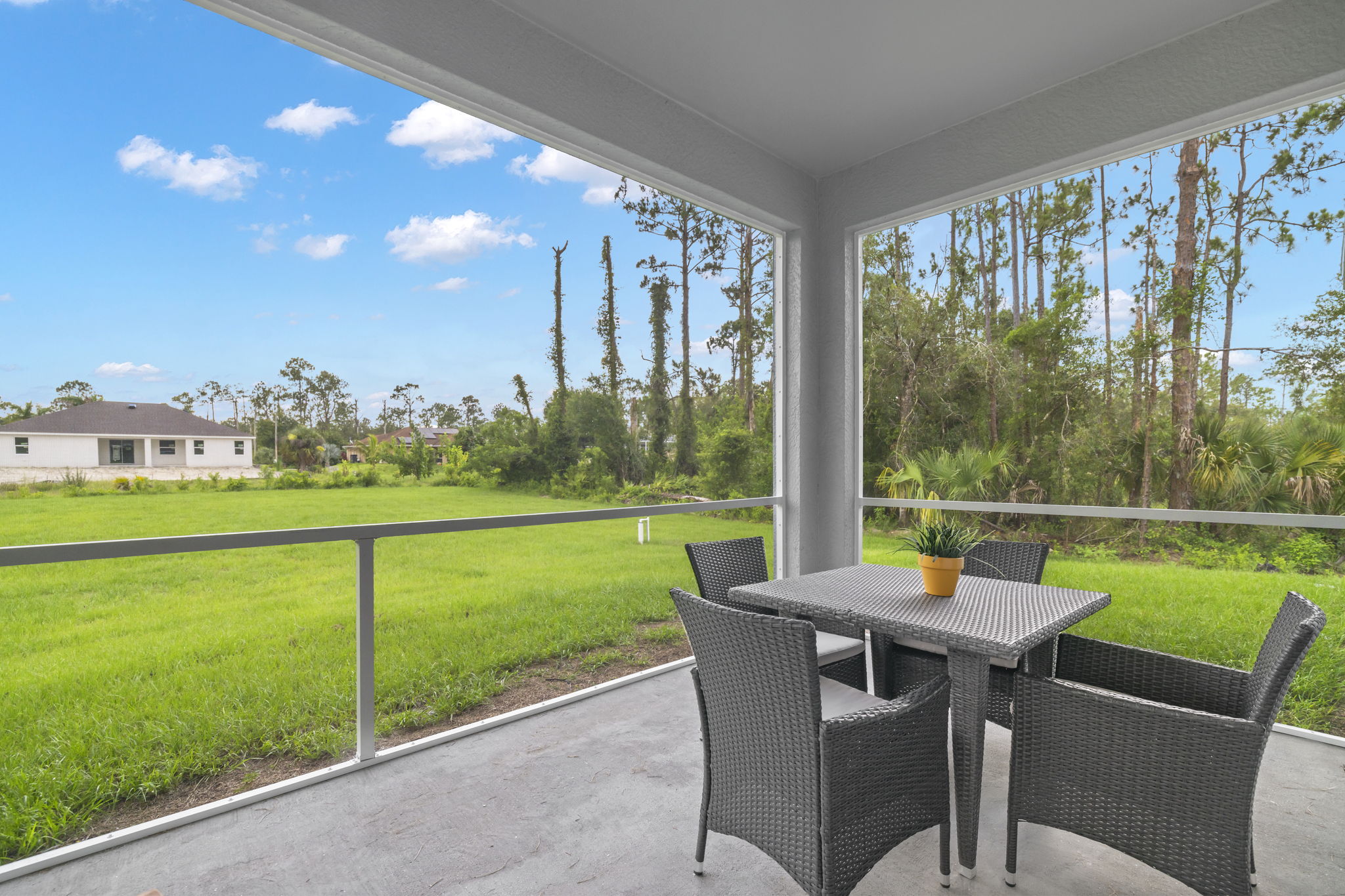 Screened in covered lanai - actual furniture