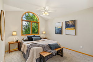 On the upper level are 3 bedrooms and a full bathroom.