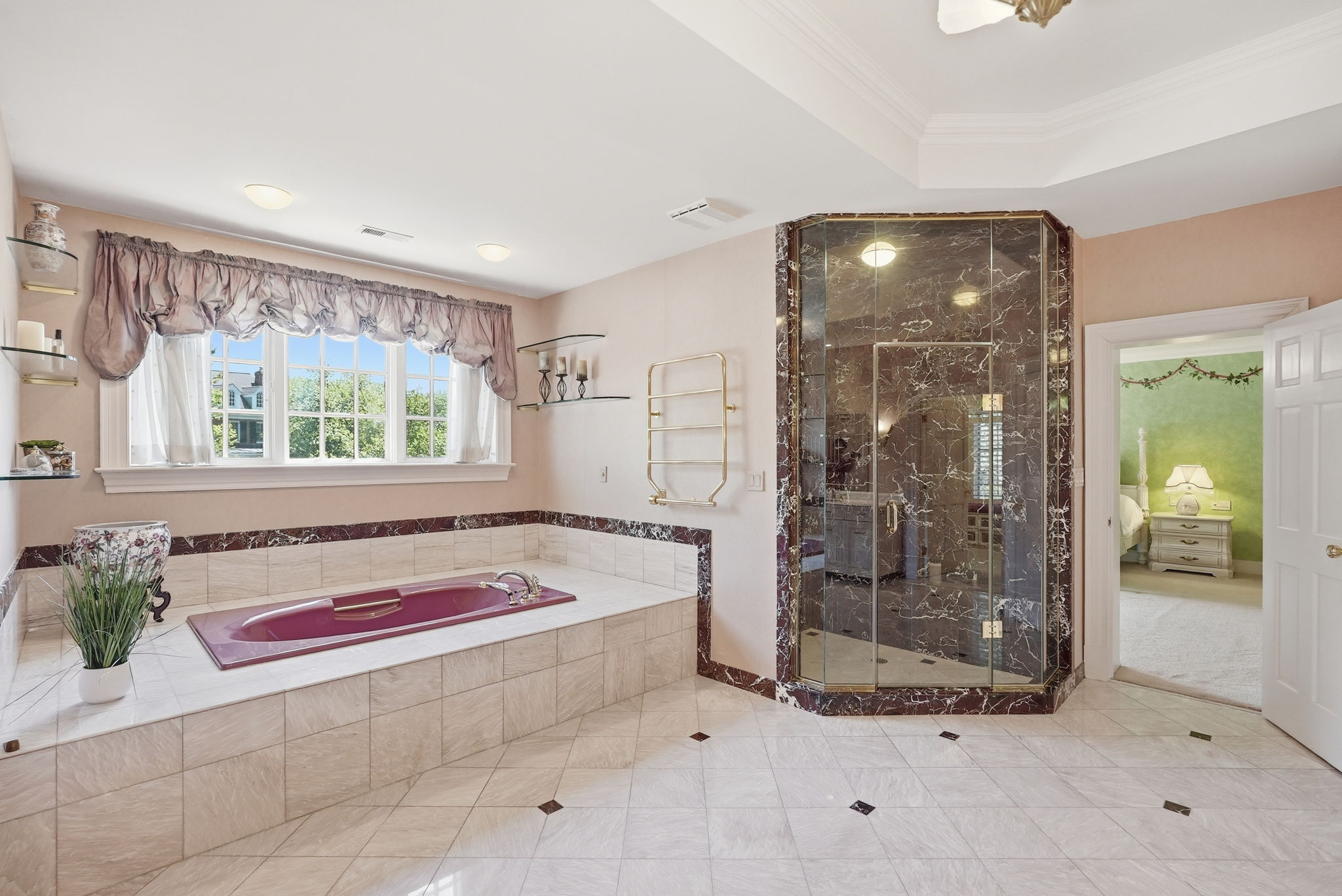 Primary Bathroom with Soaking Tub and Separate Shower