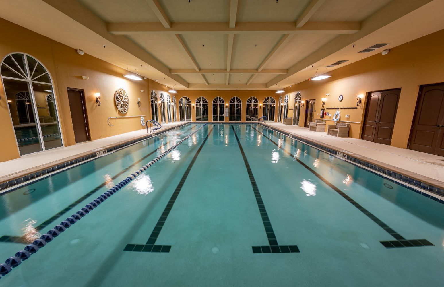 Night View of Indoor Pool