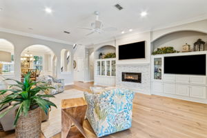 Custom Built In Lighted Cabinets with