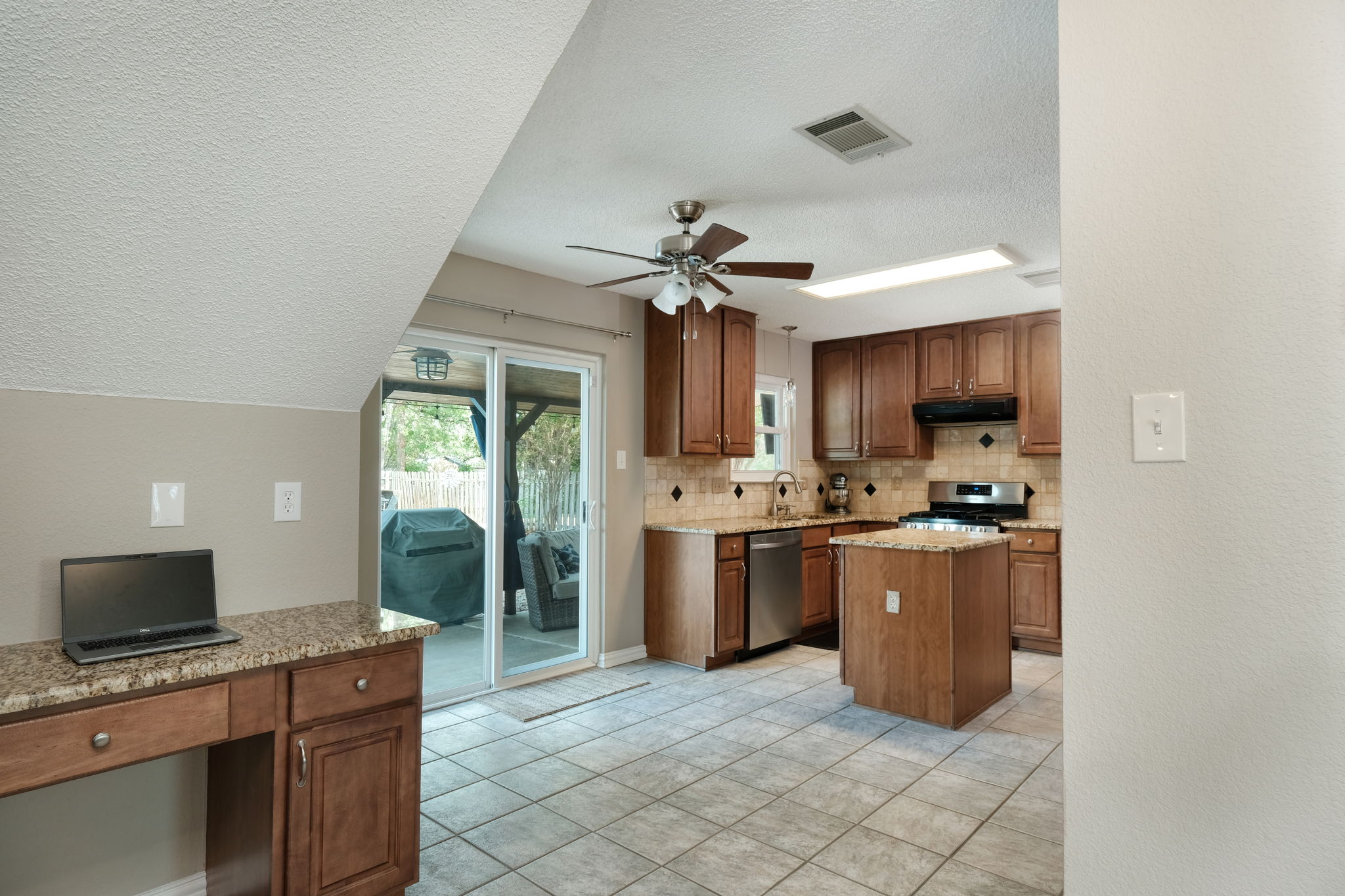 Kitchen and Built in Desk Area
