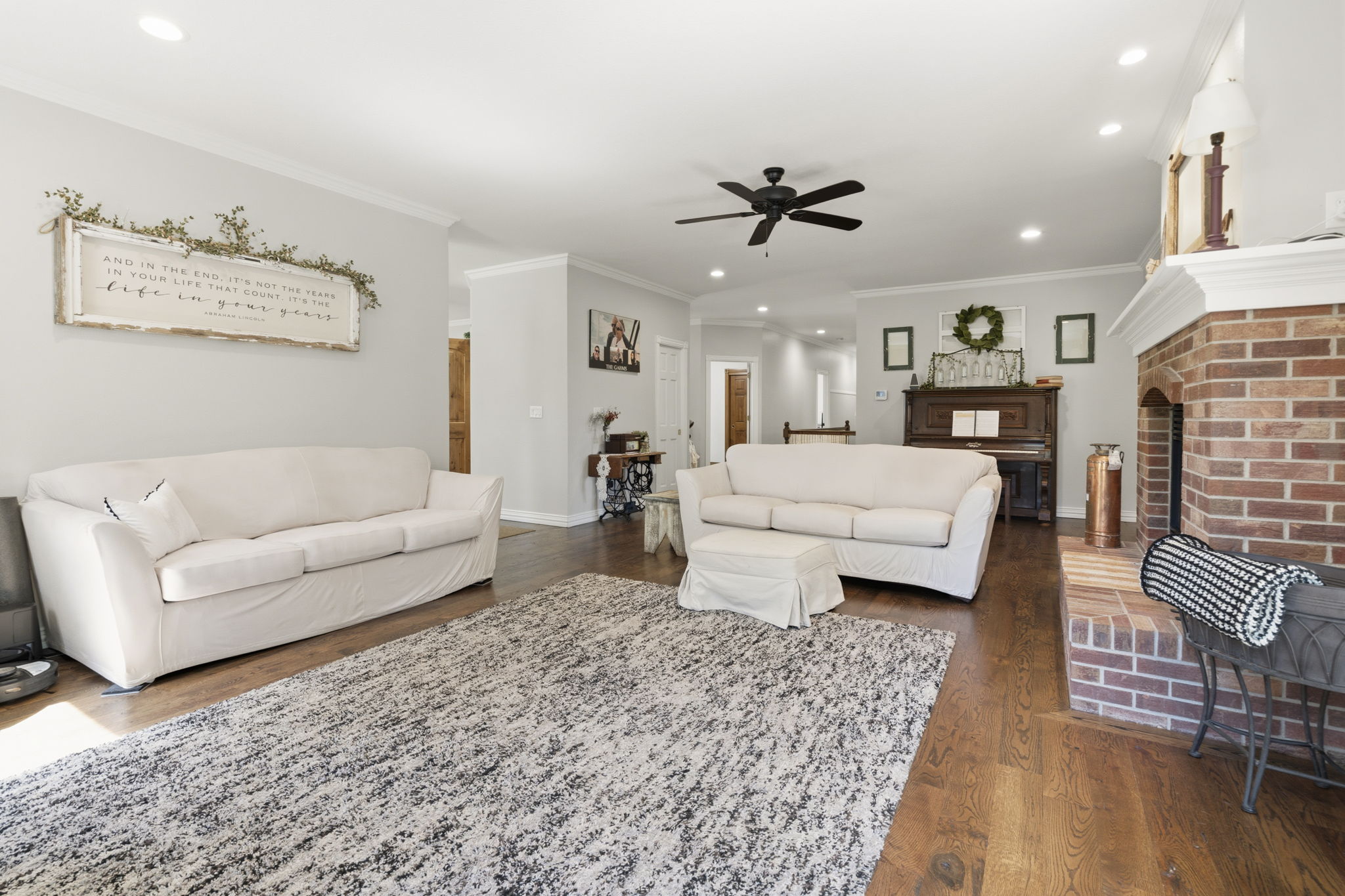 Warm and inviting family room.
