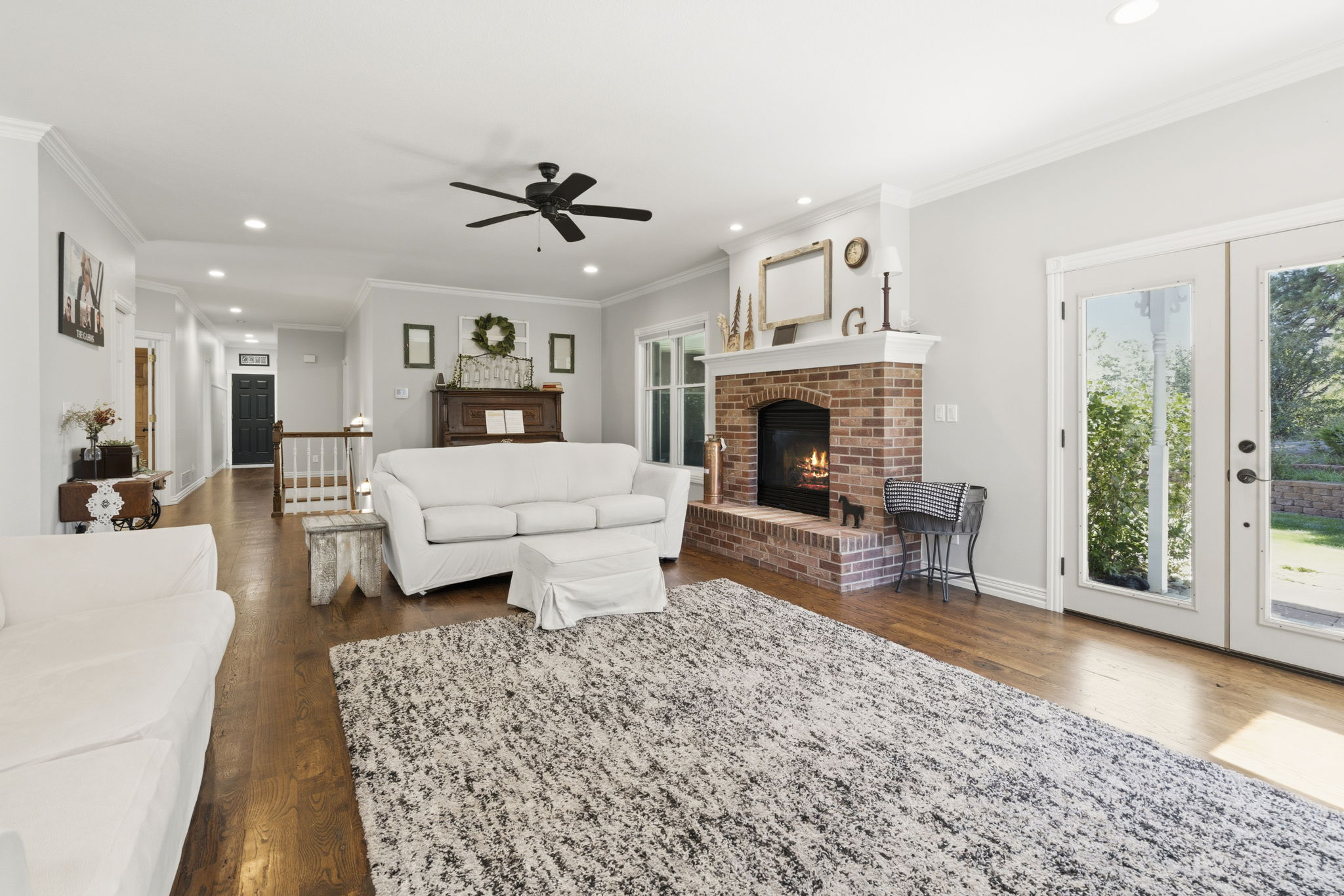 Warm and inviting family room.