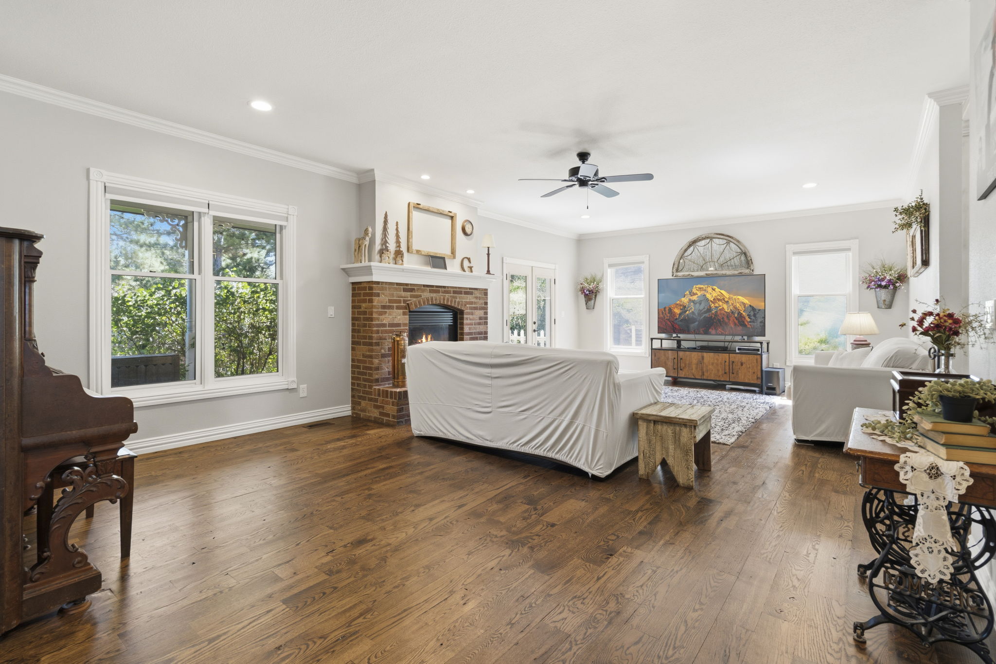 Warm and inviting family room.