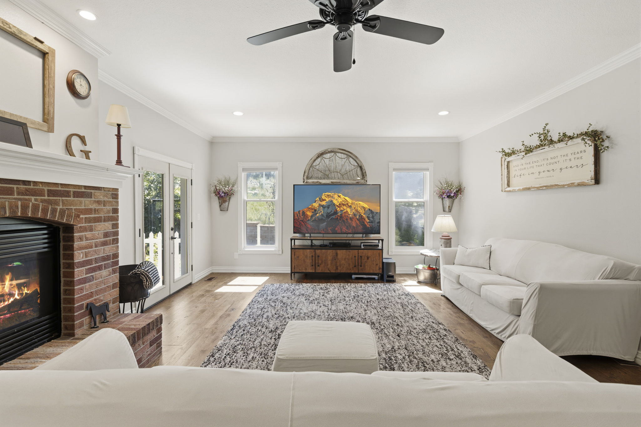 Warm and inviting family room.