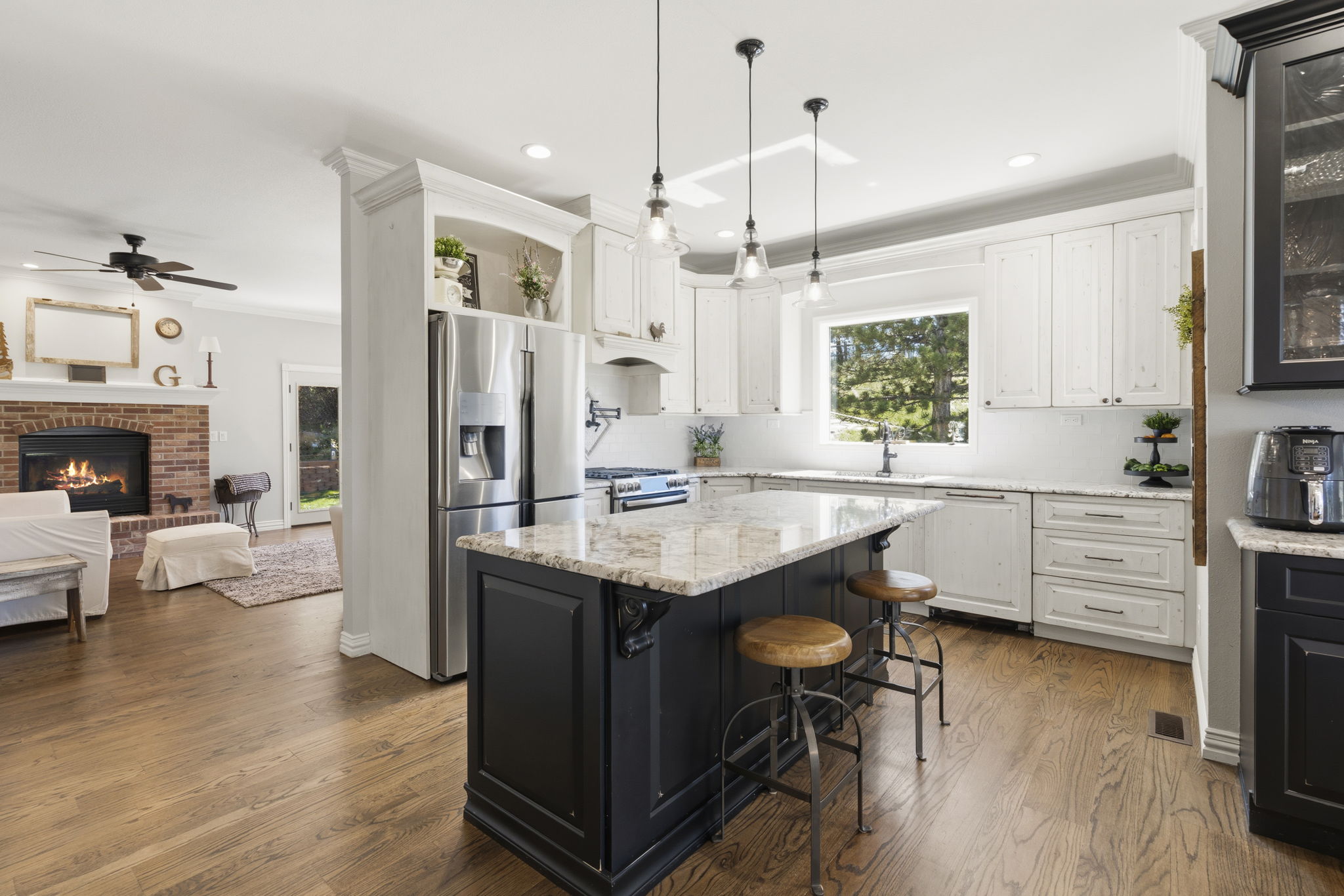 Timelessly remodeled kitchen with tons of natural light.