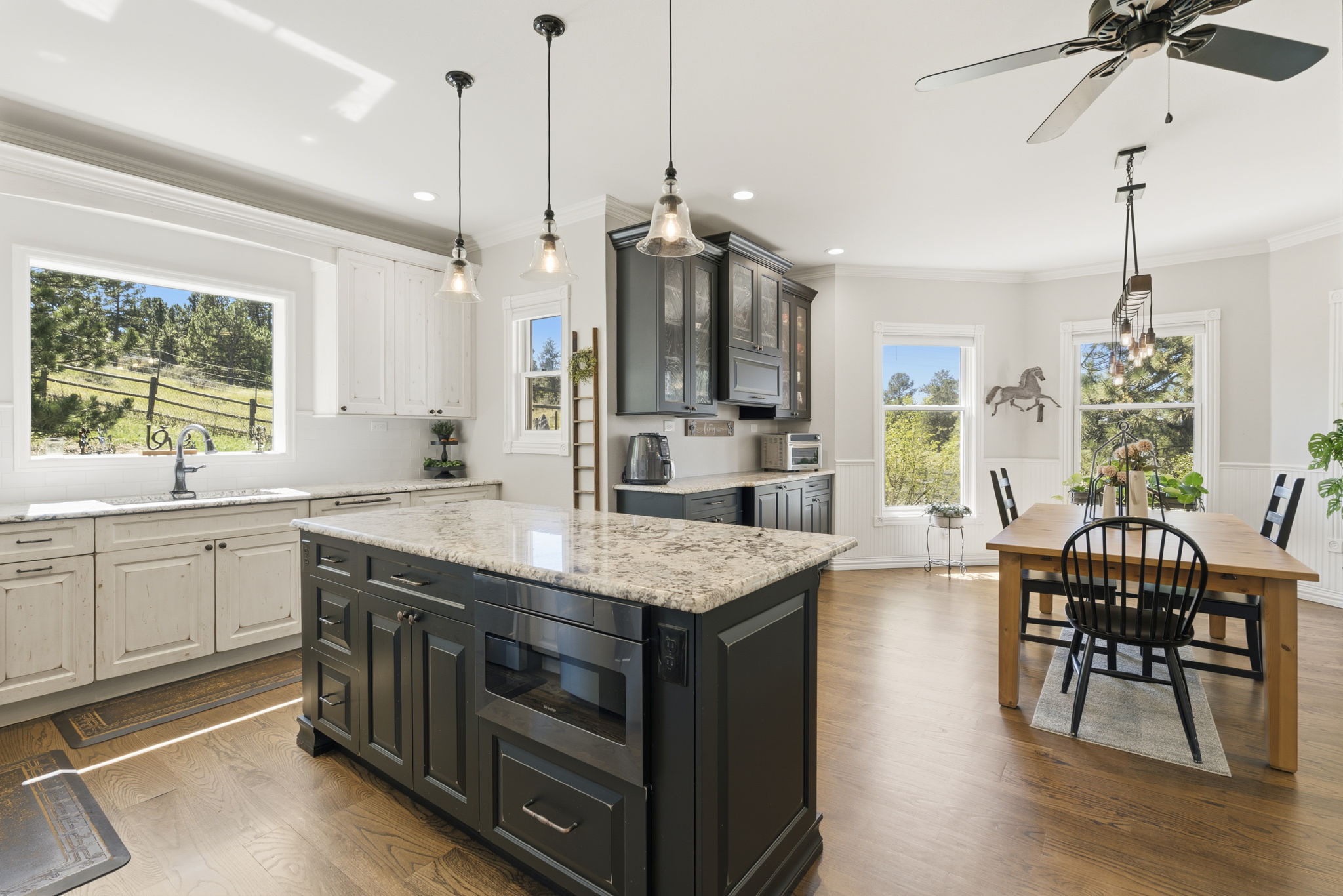 Timelessly remodeled kitchen with tons of natural light.