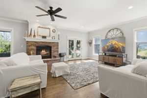 Warm and inviting family room.