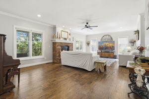 Warm and inviting family room.