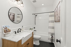 Beautifully remodeled main floor secondary bathroom.