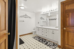 Large lower level bathroom.