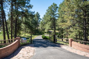 Private gated entry with long driveway to the residence.