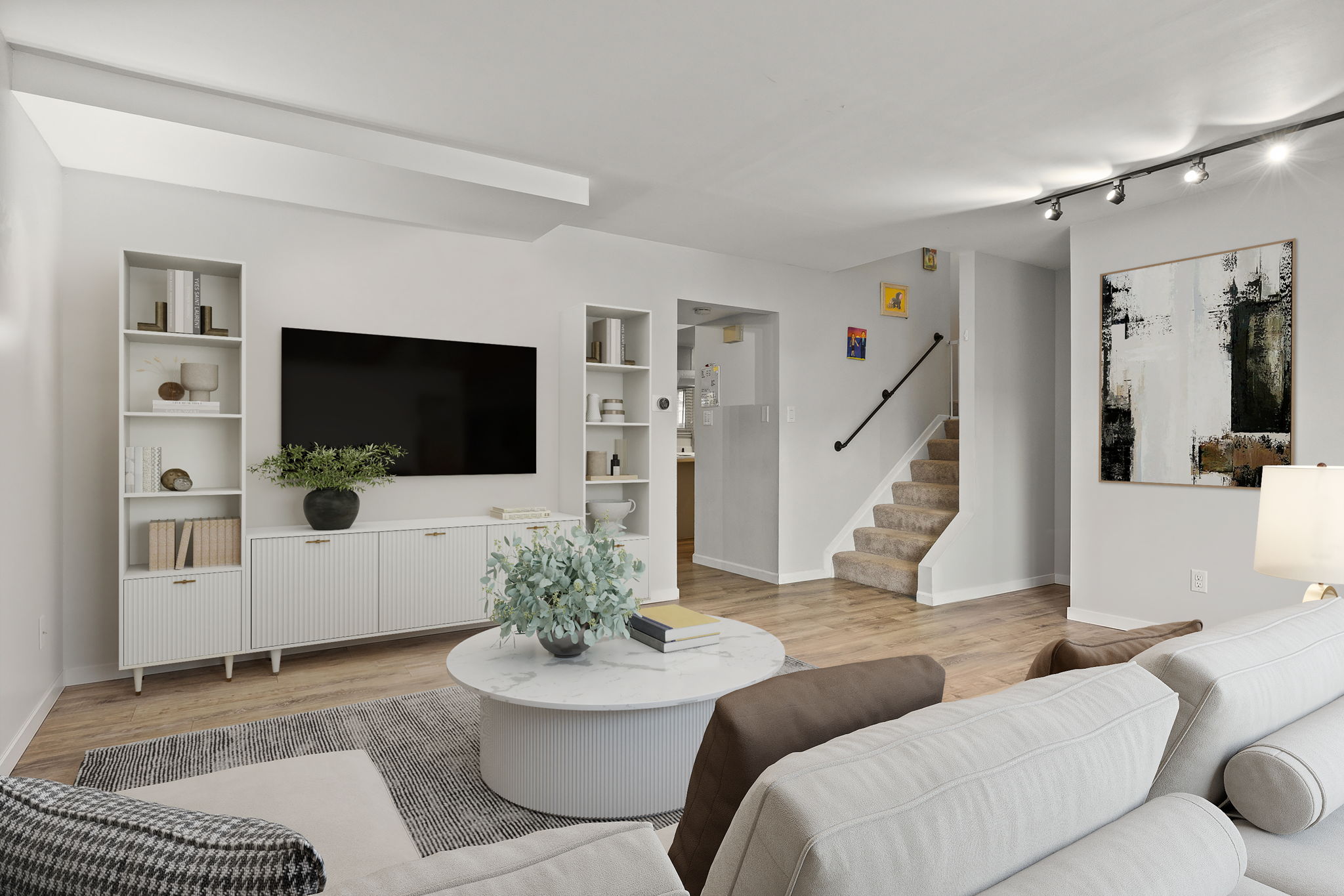 Entry opens to living room