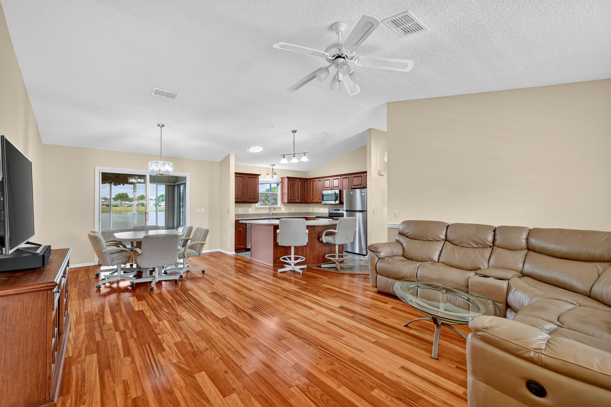 Living, Dining, and Kitchen