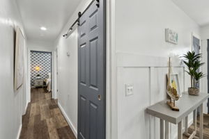 Barn door accents infuse the space with character and personality ...