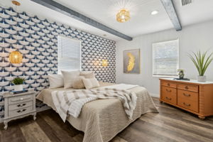 ... a personality that carries through to the master bedroom ...