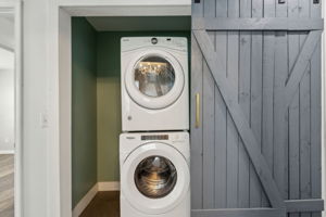Another barn door accent, this time concealing the laundry area.